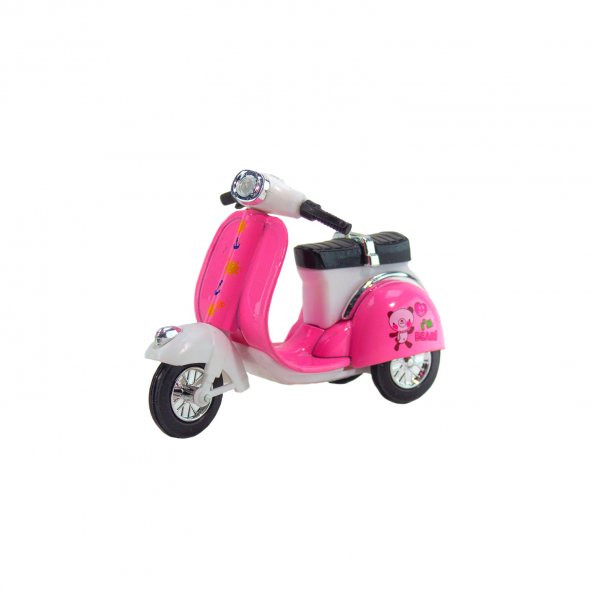 Oyuncak Scooter Motosiklet Metal Çek Bırak Pembe 12 Cm ürün görseli 1
