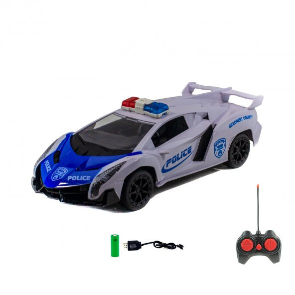 1:16 Uzaktan Kumandalı Polis Arabası Lamborghini Işıklı Şarjlı ürün görseli 1