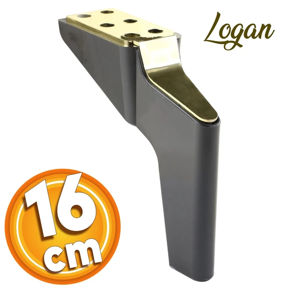 Logan Lüks Mobilya Kanepe Sehpa Tv Ünitesi Koltuk Ayağı 16 Cm Siyah Gold Baza Ayakları ürün görseli 1