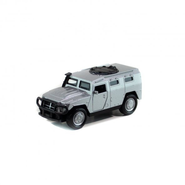 Metal Hummer Çek Bırak Model Araba Gri Işıklı 12 Cm ürün görseli 1