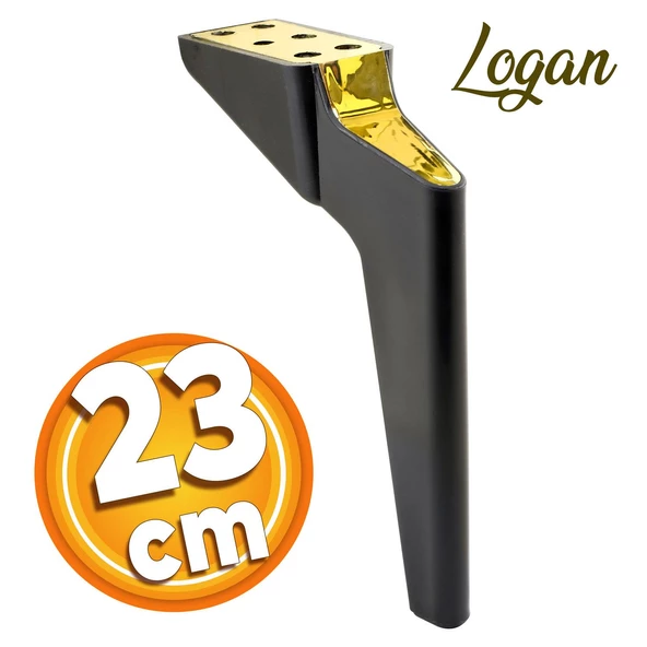 Logan Lüks Mobilya Kanepe Tv Ünitesi Berjer Koltuk Ayağı 23 Cm Siyah Gold Konsol Ayakları ürün görseli 1