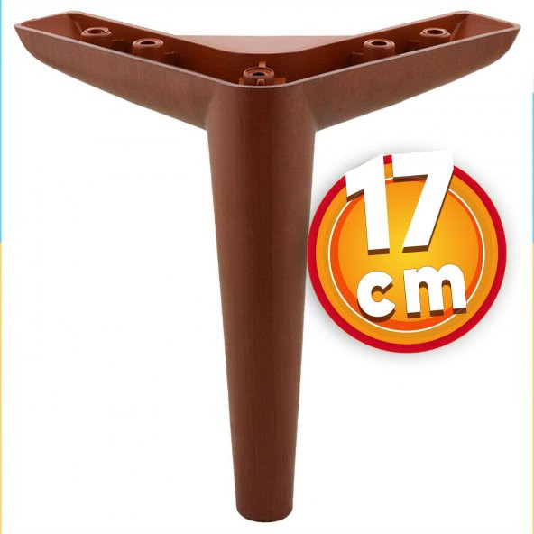 Lüks Mobilya Kanepe Sehpa TV Ünitesi Koltuk Ayağı 17 cm Ahşap Desenli Kahve Baza Ayak ürün görseli 1