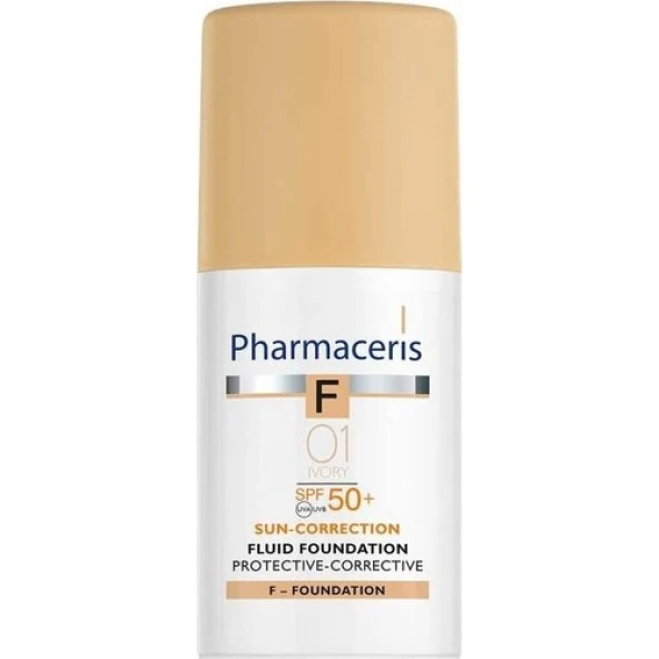 Pharma-ceris F Spf 50+ Ivory Koruyucu Düzeltici Sıvı Fondotenli Güneş Koruyucu Krem 30 ml ürün görseli 1