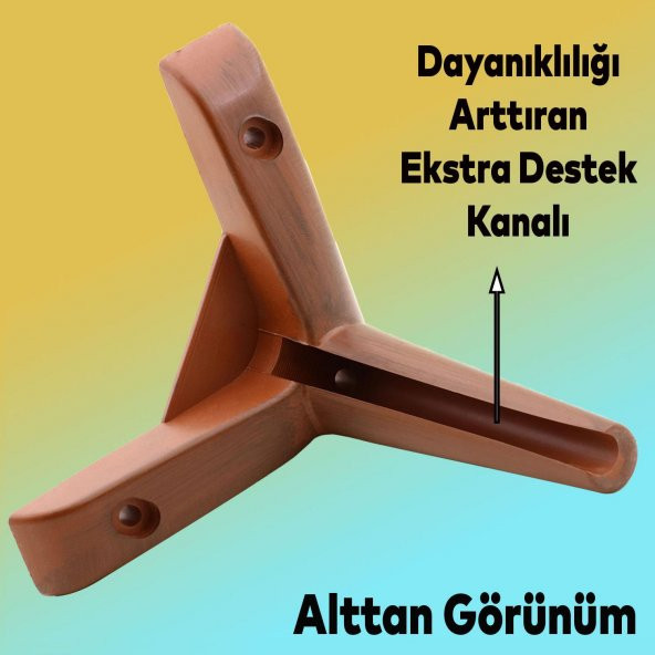 Lüks Mobilya Kanepe Sehpa TV Ünitesi Koltuk Ayağı 14 cm Ahşap Desenli Kahve Baza Ayak ürün görseli 1