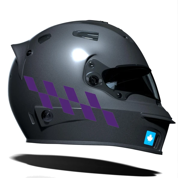 Patlıcan Moru Damalı Kask Motosiklet Sticker Takımı Çınar Extreme ürün görseli 1