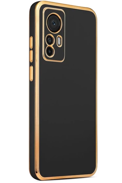 Xiaomi Mi 12T Kılıf Kamera Korumalı Altın Kenar Tasarım Silikon ürün görseli 1
