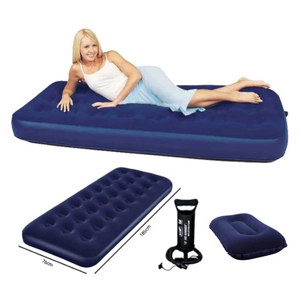 Bestway Tek Kişilik Şişme Yatak Yastık   El Pompa BW121 ürün görseli 1