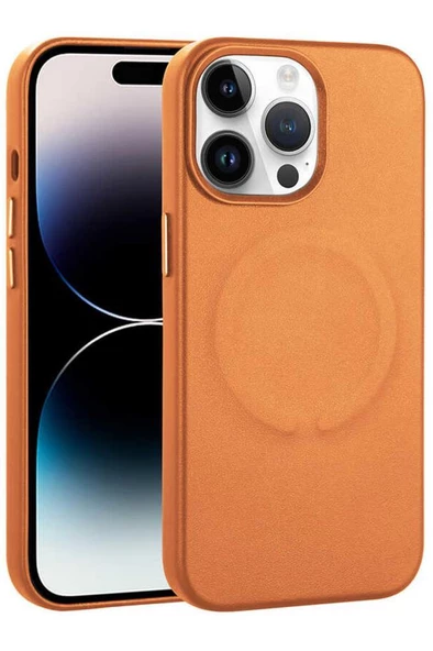 Apple iPhone 14 Pro Max Kılıf PU Deri Magsafe Wireless Şarj Özellikli Derix Kapak ürün görseli 1