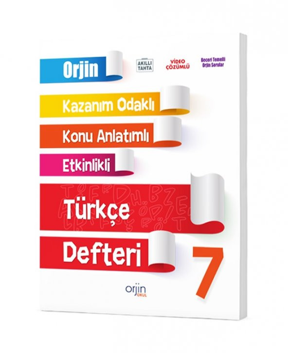 Orjin Okul 7. Sınıf Türkçe Kazanım Odaklı Defteri 2023 ürün görseli 1