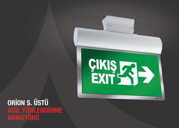 Arsel Orion AEB-30223-L Acil Çıkış Yönlendirme Armatürü Sürekli ve Kesintide 180 Dak. Yanan 10xF LED ürün görseli 1