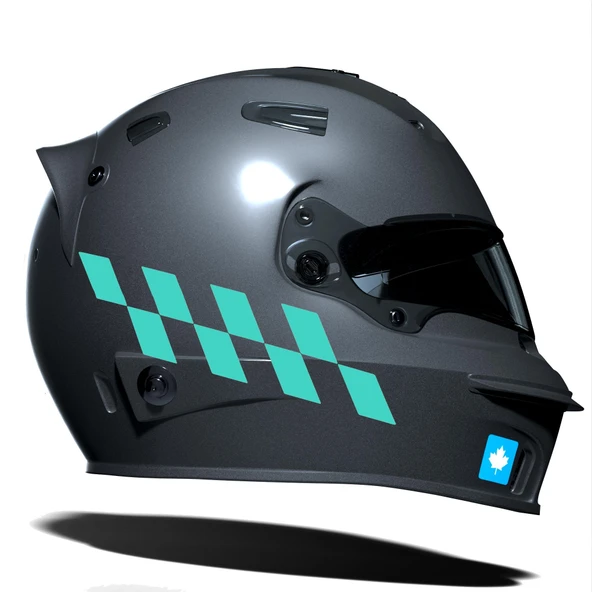 Nane Yeşili Damalı Kask Motosiklet Sticker Takımı Çınar Extreme ürün görseli 1