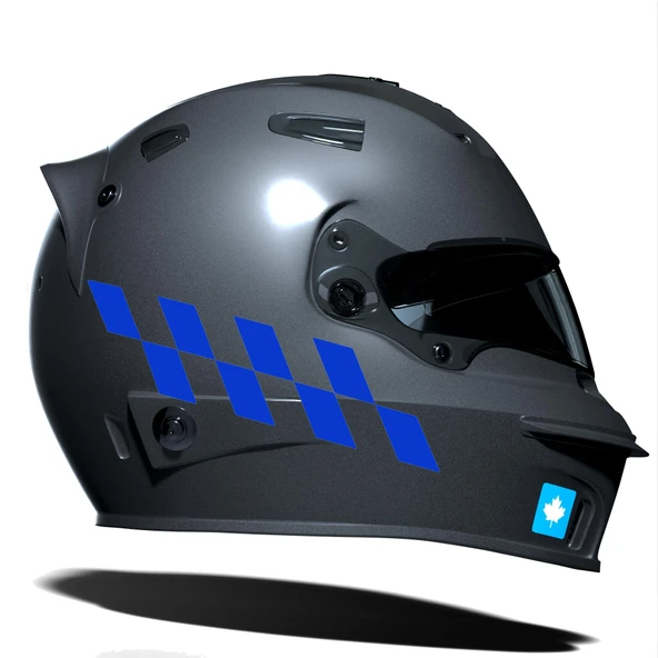 Azur Mavi Damalı Kask Motosiklet Sticker Takımı Çınar Extreme ürün görseli 1