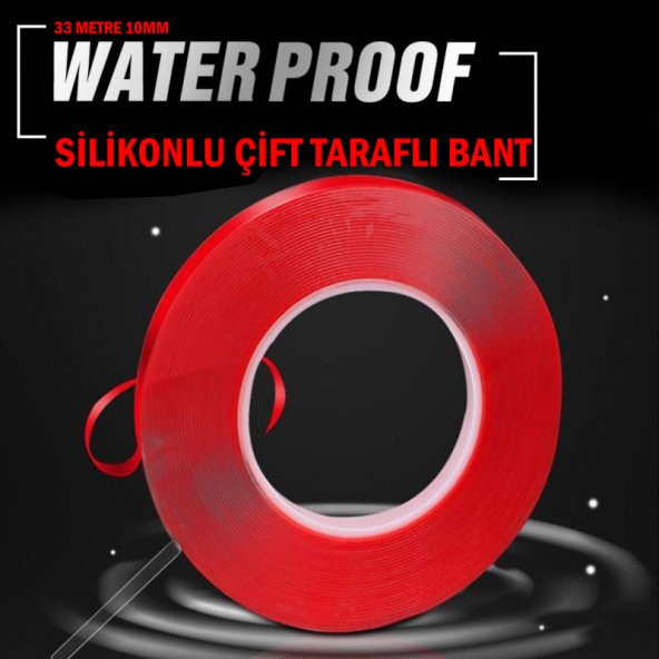 Silikonlu Çift Taraflı Montaj Bandı 10mm 33 Metre ürün görseli 1