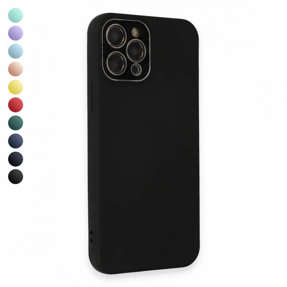 FitCase iPhone 12 Pro Max Glass Kamera Korumalı Lansman Silikon Kapak ürün görseli 1