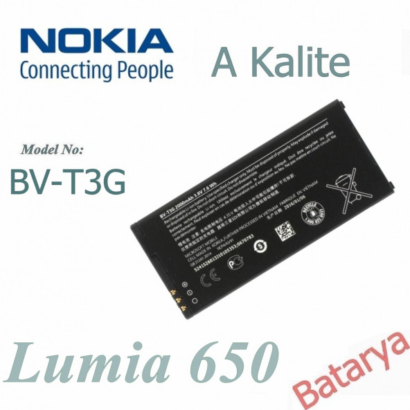 Nokia Bv-T3G Batarya Nokia Lumia 650 Uyumlu Batarya ürün görseli 1