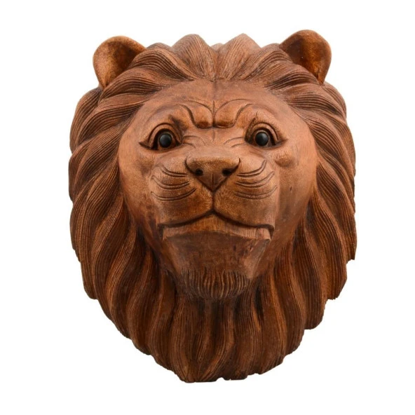Maun Ağacı Aslan Kafası El Yapımı Duvar Dekoru Biblo 40cm ürün görseli 1