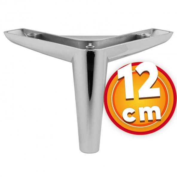 Lüks Mobilya Kanepe Sehpa TV Ünitesi Koltuk Ayağı 12 cm Parlak Krom Baza Ayak ürün görseli 1