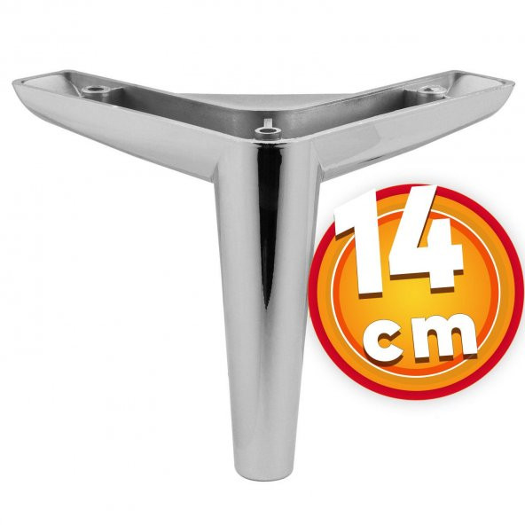 Lüks Mobilya Kanepe Sehpa TV Ünitesi Koltuk Ayağı 14 cm Parlak Krom Baza Ayak ürün görseli 1