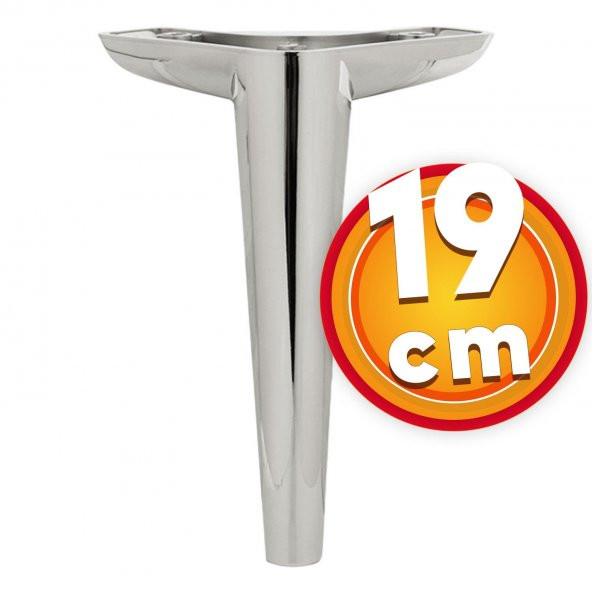 Lüks Mobilya Kanepe Sehpa TV Ünitesi Koltuk Ayağı 19 cm Parlak Krom Baza Ayak ürün görseli 1