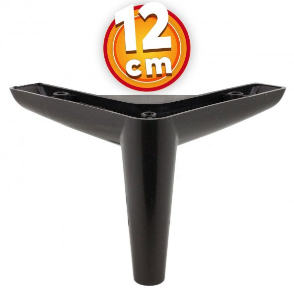 Lüks Mobilya Kanepe Sehpa TV Ünitesi Koltuk Ayağı 12 cm Siyah Baza Ayak ürün görseli 1