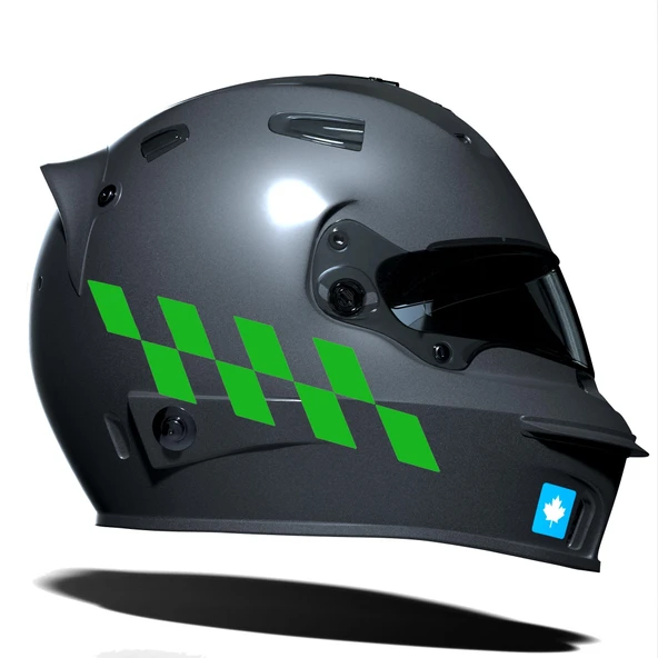 Orman Yeşili Damalı Kask Motosiklet Sticker Takımı Çınar Extreme ürün görseli 1