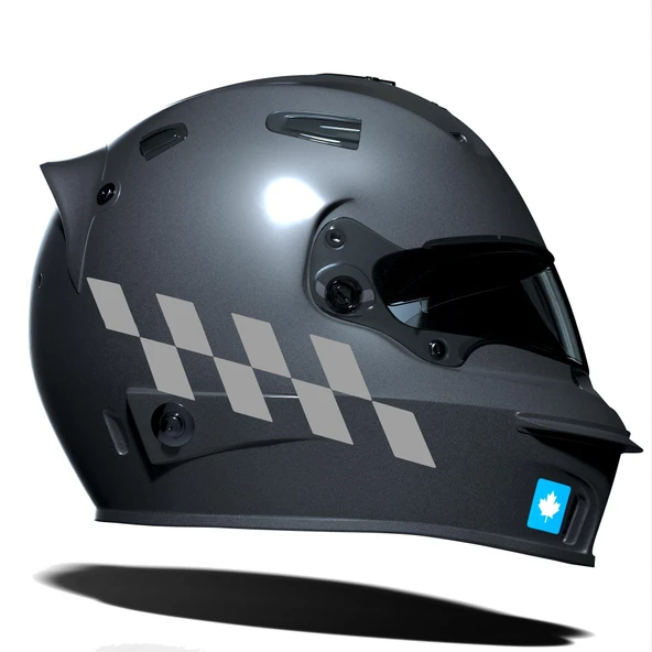 Taş Grisi Damalı Kask Motosiklet Sticker Takımı Çınar Extreme ürün görseli 1