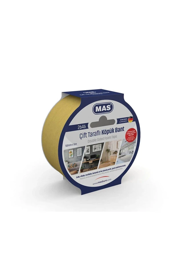 Mas Çift Taraflı Köpük Bant 50 MM x 5 Metre Çift Taraflı Köpük Bant ürün görseli 1