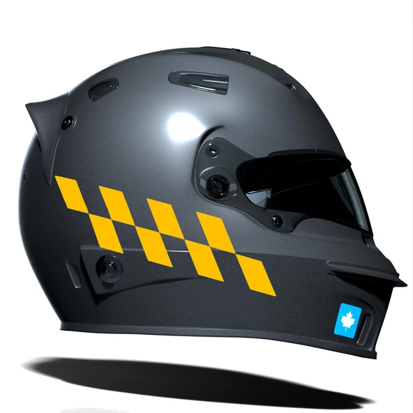 Taksi Sarısı Damalı Kask Motosiklet Sticker Takımı Çınar Extreme ürün görseli 1