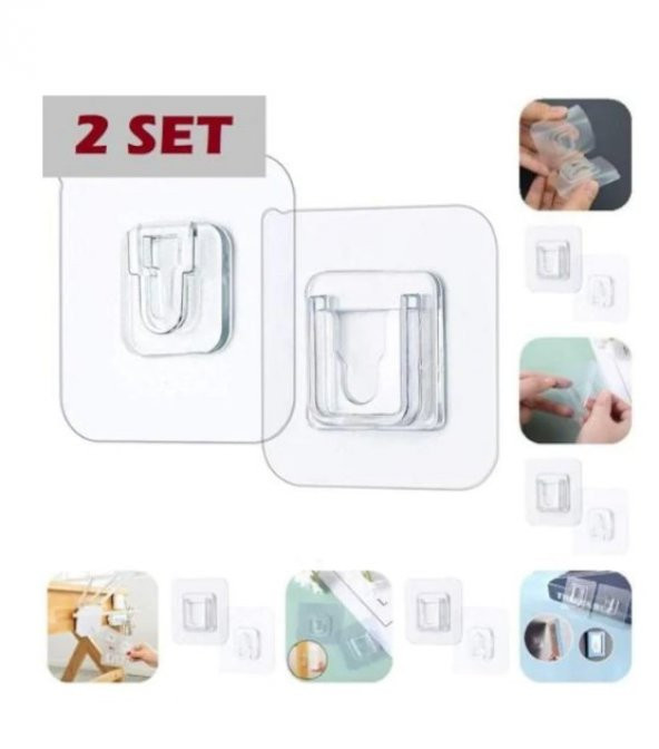 Geçmeli Klips Eşya Sabitleme Askısı 2 Set. ürün görseli 1