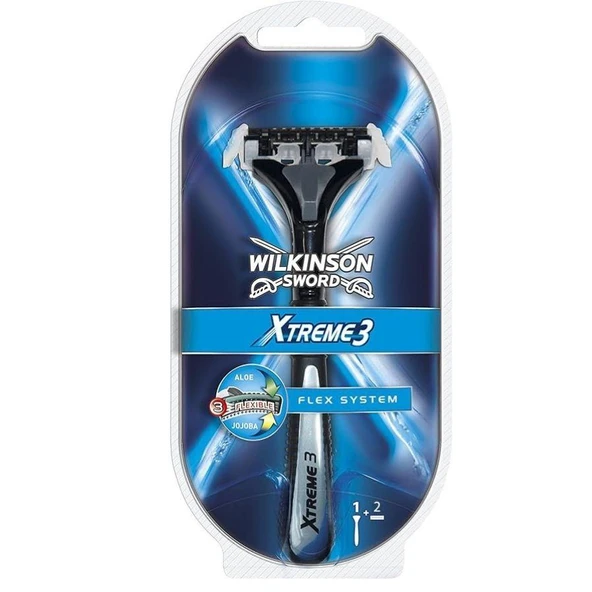 Wilkinson Xtreme 3 - Sistem Tıraş Bıçağı Sapı + 2 Yedek Başlık ürün görseli 1