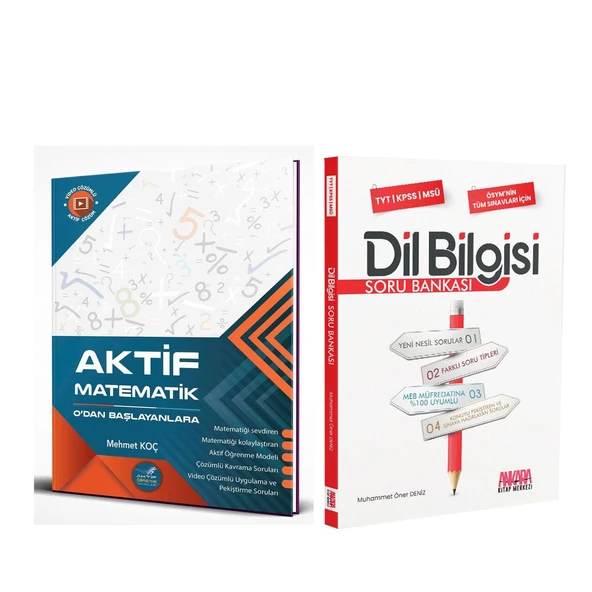 Aktif TYT Matematik 0 ve AKM Dil Bilgisi Soru Bankası Seti 2 Kitap ürün görseli 1