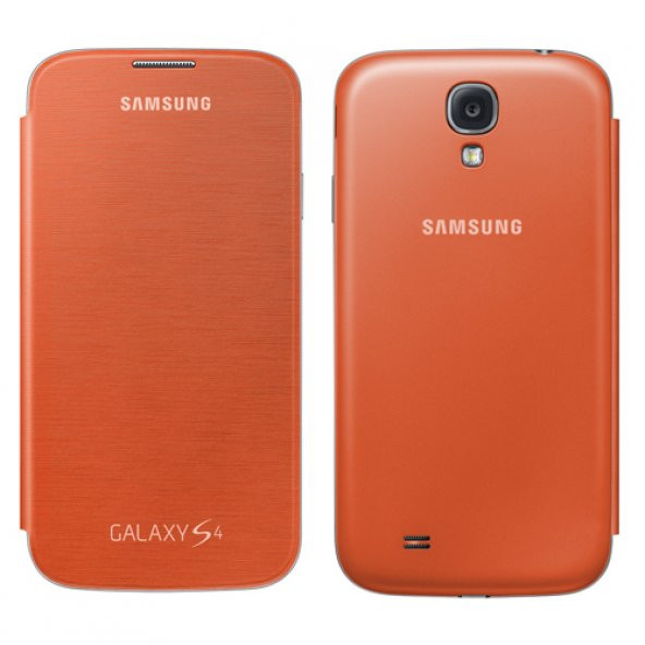 Samsung Galaxy S4 Orjinal Flip Cover Kılıf - Turuncu EF-FI950BOEGWW (Outlet) ürün görseli 1