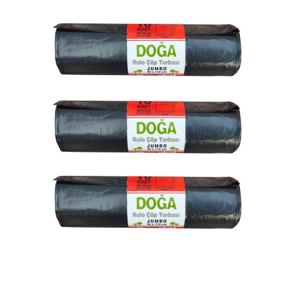 Ecoplast Battal Boy Çöp Torbası Poşeti - 500 Gr. - 90 Litre - 80 x 110 Cm / 10 Adetlik 3 Rulo ürün görseli 1