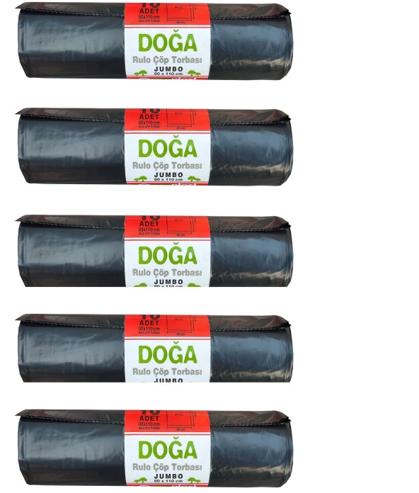 Ecoplast Battal Boy Çöp Torbası Poşeti - 500 Gr. - 90 Litre - 80 x 110 Cm / 10 Adetlik 5 Rulo ürün görseli 1