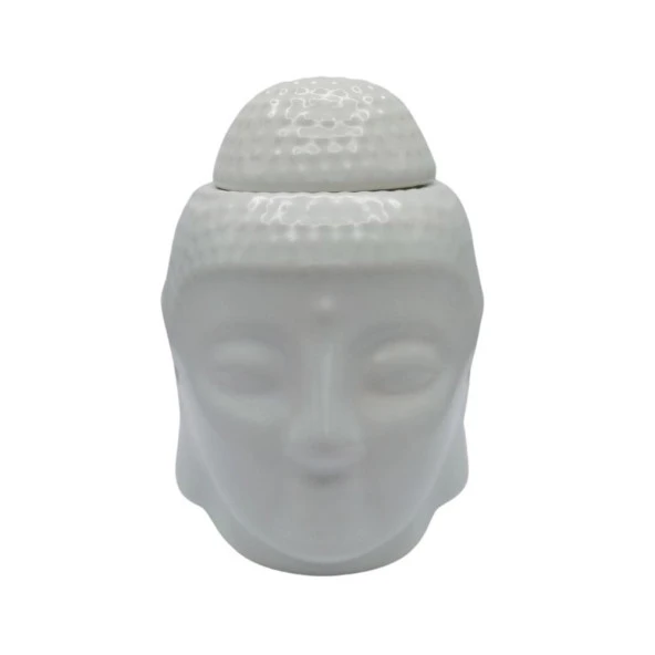 Seramik Buda Buhurdanlık Beyaz Mat 13cm ürün görseli 1