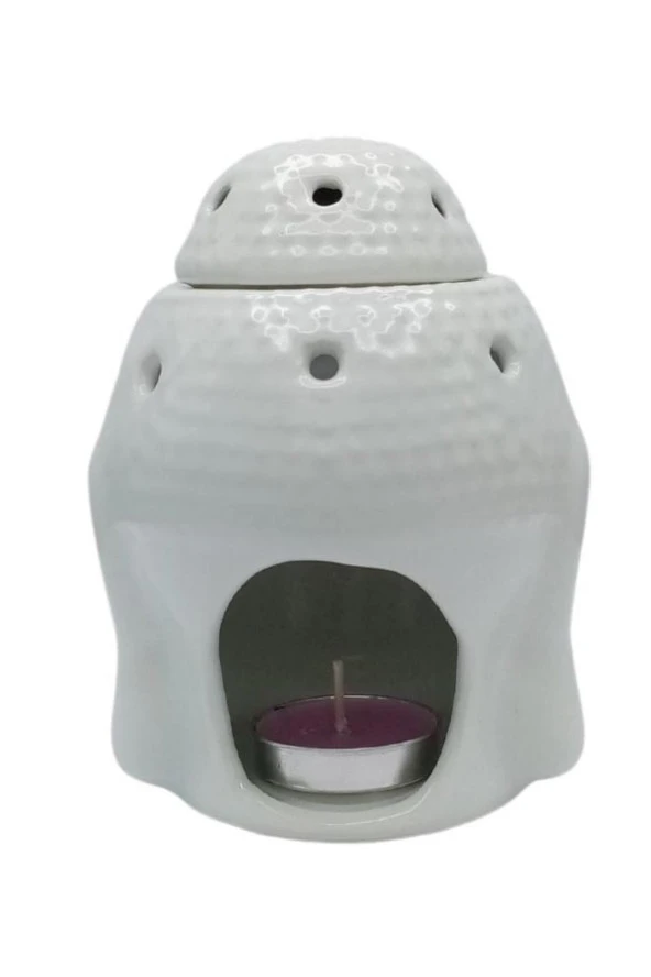 Seramik Buda Buhurdanlık Beyaz Mat 13cm - Resim 8