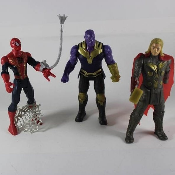 Lightcrop Avengers Endgame 3lü Spiderman + Thanos + Thor ürün görseli 1