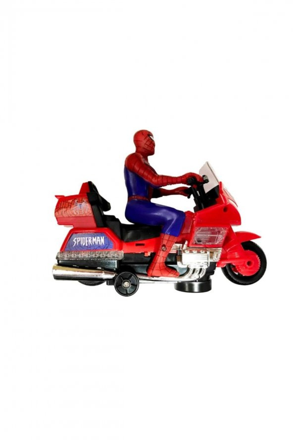 Pilli Sesli Işıklı Hareket Edebilen Spiderman Karakterli Motosiklet ...rs0661.. ürün görseli 1