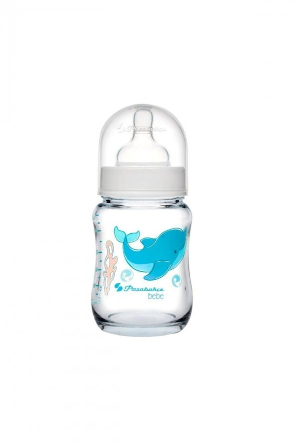Paşabahçe borcam emzikli cam biberon 120 ml. ısıya dayanıklı desenli ürün görseli 1