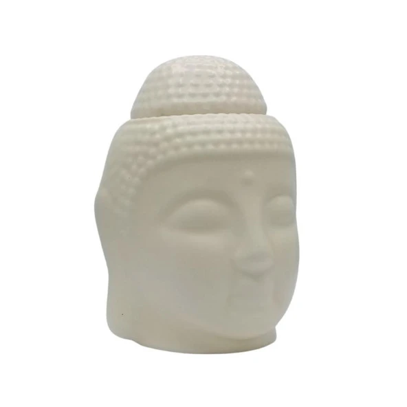 Seramik Buda Buhurdanlık Krem Mat 13cm - Resim 2