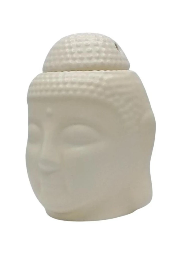 Seramik Buda Buhurdanlık Krem Mat 13cm - Resim 6