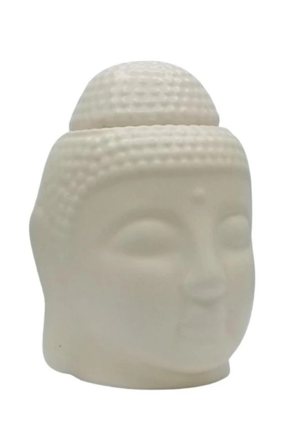 Seramik Buda Buhurdanlık Krem Mat 13cm - Resim 7