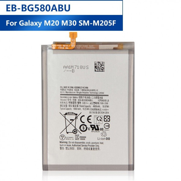 Samsung Galaxy M20 Batarya M205F EB-BG580ABU Uyumlu Yedek Batarya ürün görseli 1