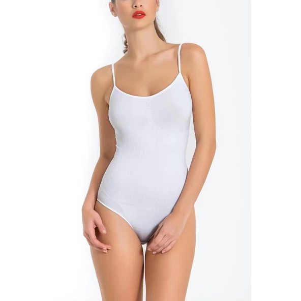 Miss Fit 1903 Bayan İnce Askılı Korsajlı Çıtçıtlı Body ürün görseli 1