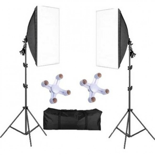 Deyatech Softbox 50X70 Paraflaş 4 Duylu Sürekli Işık Adaptörlü ürün görseli 1