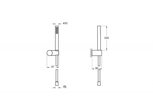 Vitra Origin 1F El Duşu Takımı Krom A45543 - Resim 2