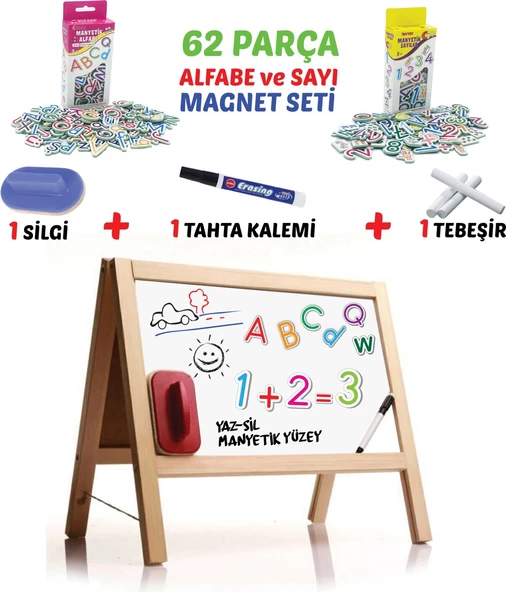 Diy-Toy Masaüstü Manyetik Yazı Tahtası 62 Parça Magnetli  2243 ürün görseli 1