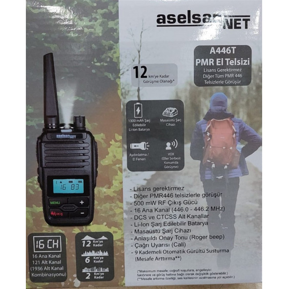Aselsan A446T PMR El Telsizi (Tekli Paket) ürün görseli 1