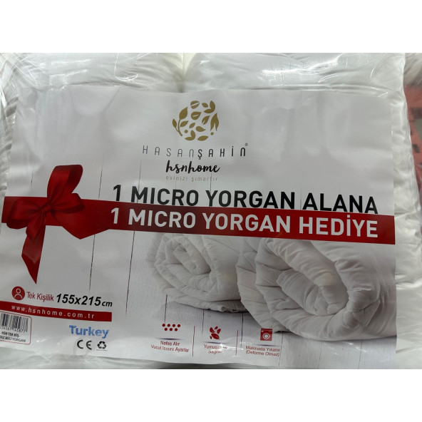 HSN HOME Hsn Micro Yorgan TEK Kişilik Yorgan 1 Alana 1 Bedava ürün görseli 1
