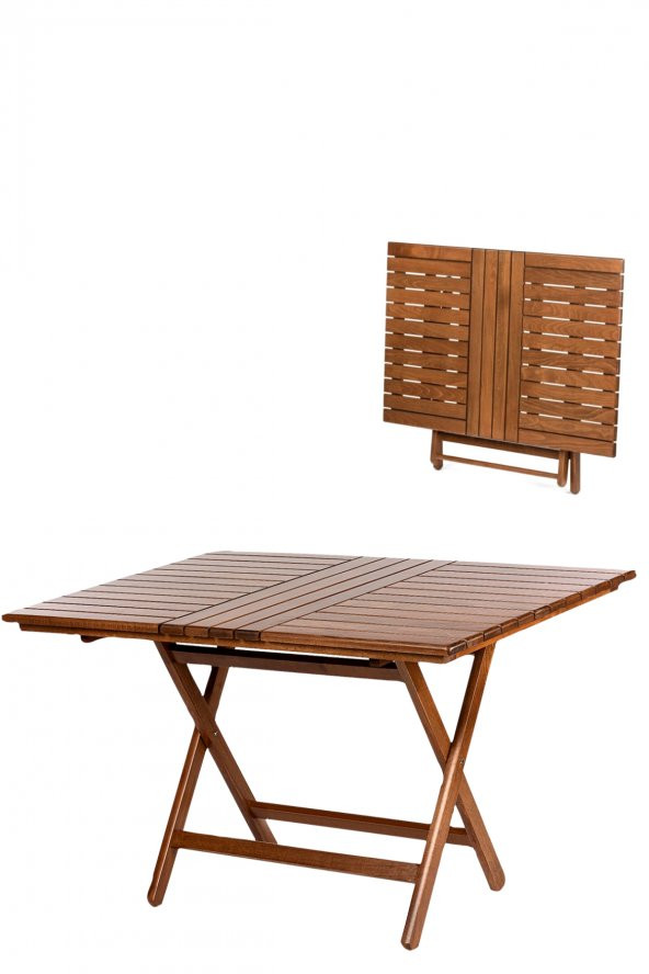 London Atina Katlanır Ahşap Bahçe Balkon Takımı -80x120 Masa + 4 Sandalye Set ürün görseli 1